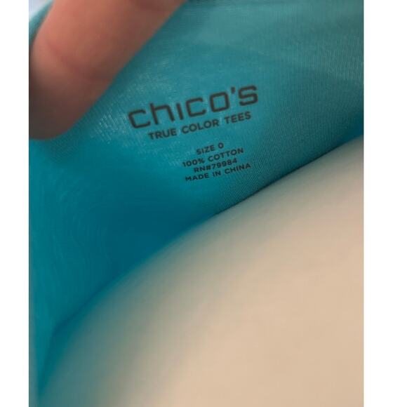 Chico's Women's Size 0 XS Turquoise Lightweight Sheer Blouse & Tank Set #0137 - Picture 5 of 9